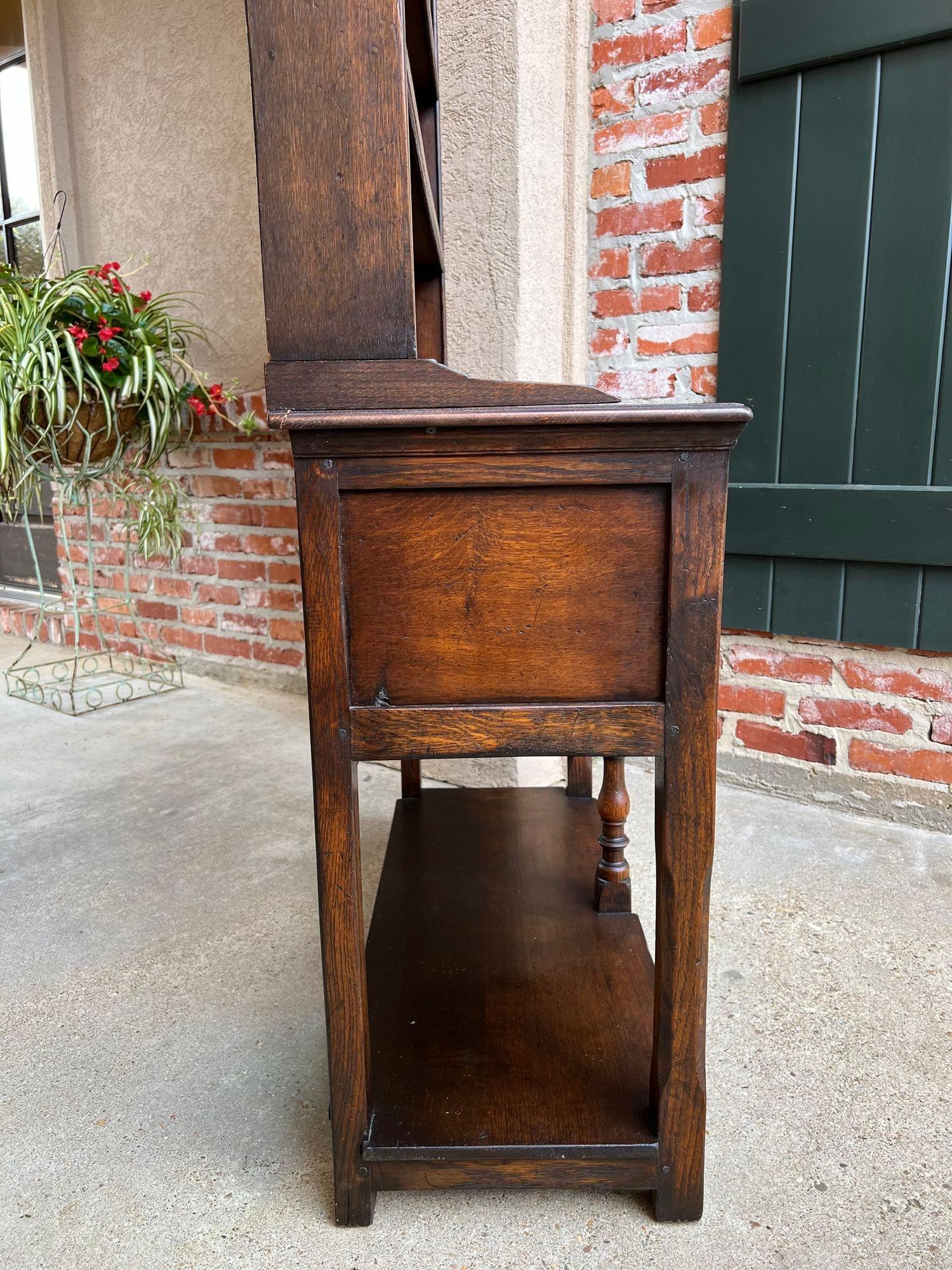 Vintage English Welsh Dresser Petite Sideboard Oak Farmhouse Kitchen Cabinet 11
