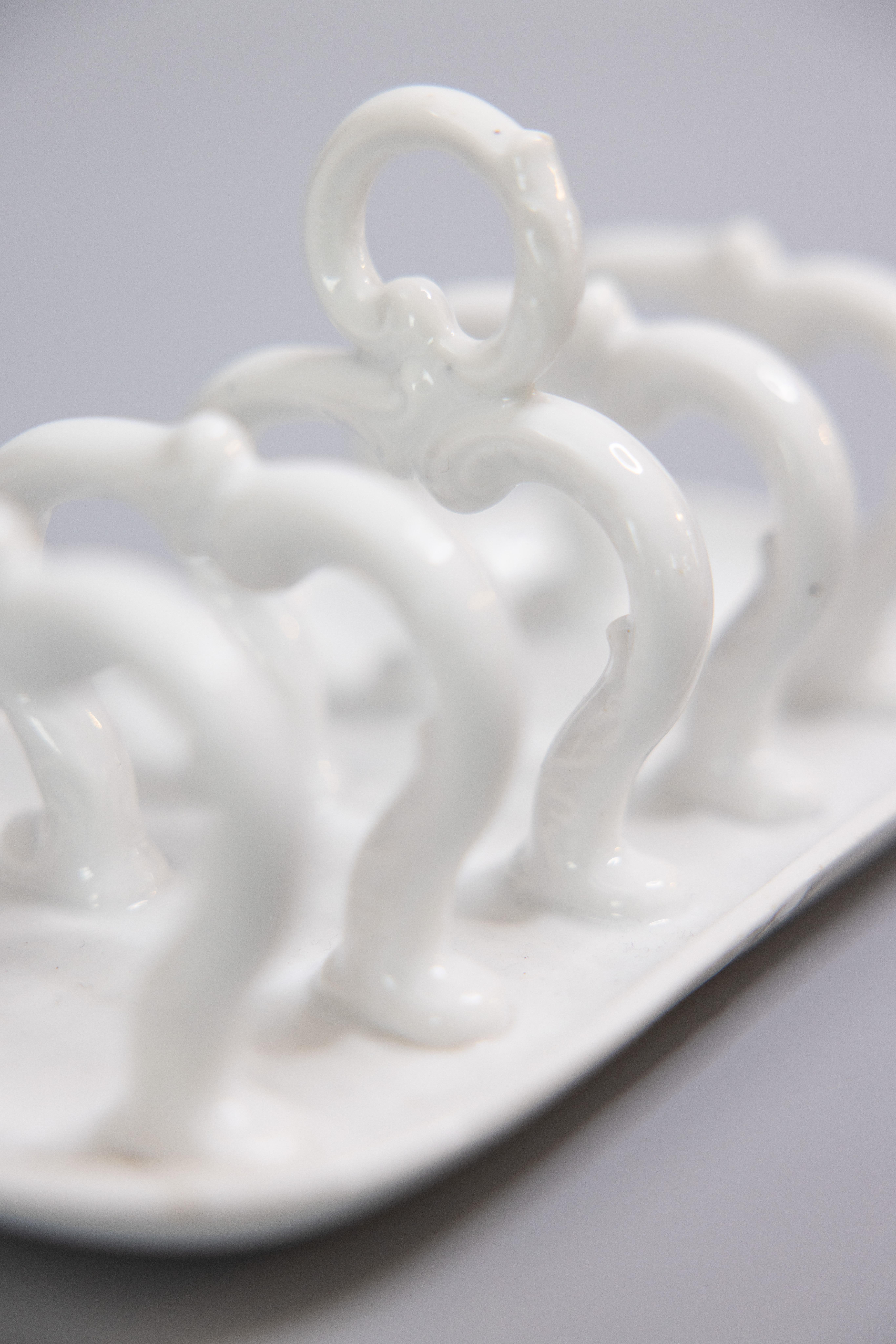 Vintage English White Ironstone Toast Rack 2