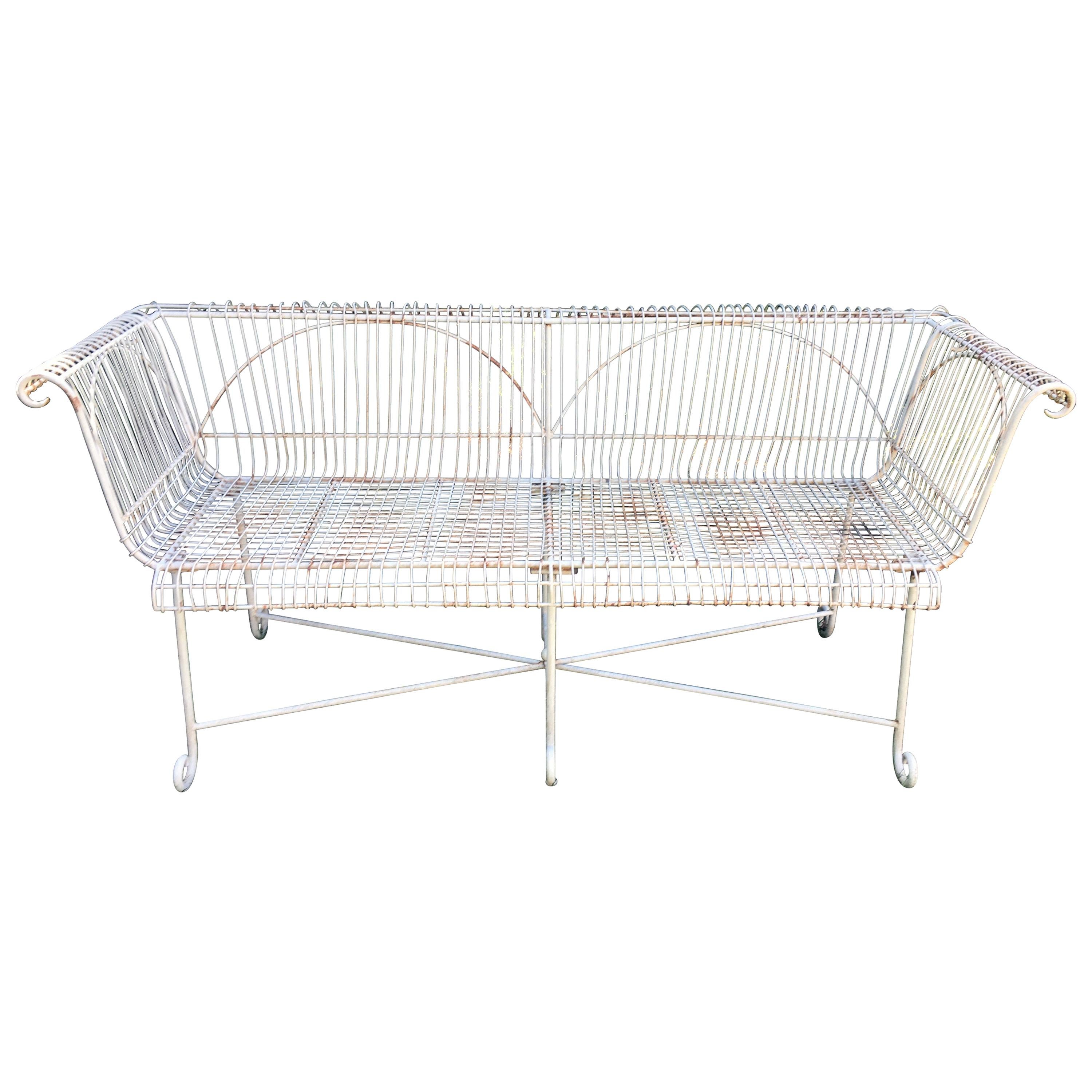 Vintage English Wirework Garden Bench