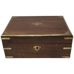 Vintage English Wood and Brass Box