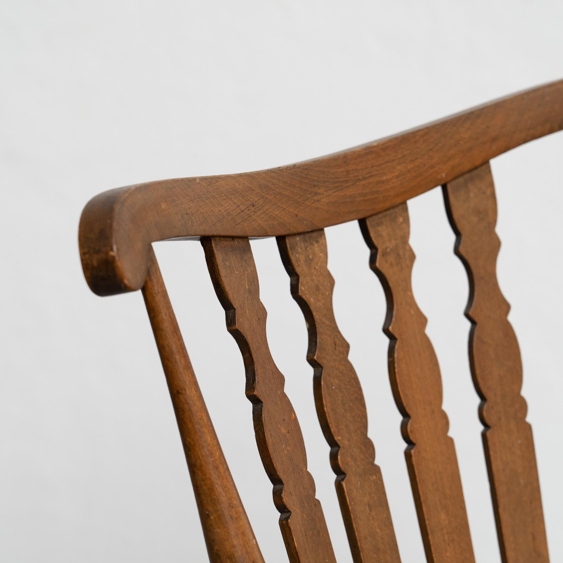 Vintage English Wood Armchair, Circa 1950 For Sale 5