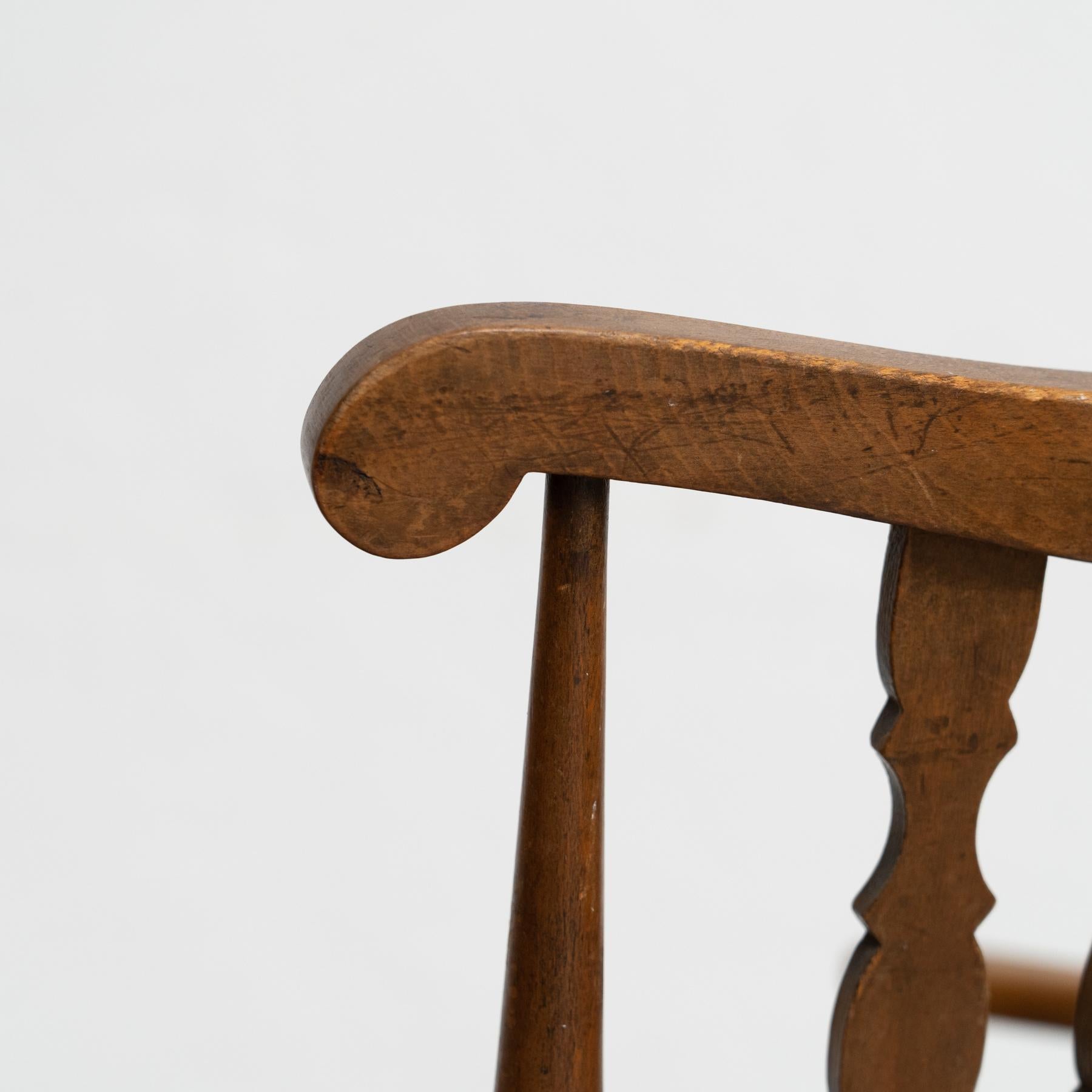 Vintage English Wood Armchair, Circa 1950 For Sale 6