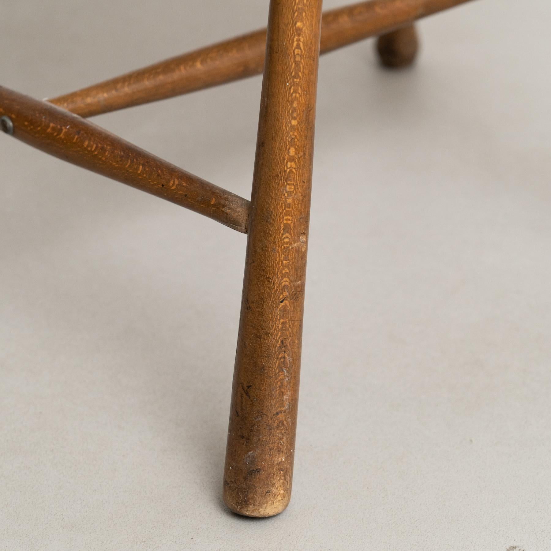 Vintage English Wood Armchair, Circa 1950 For Sale 7