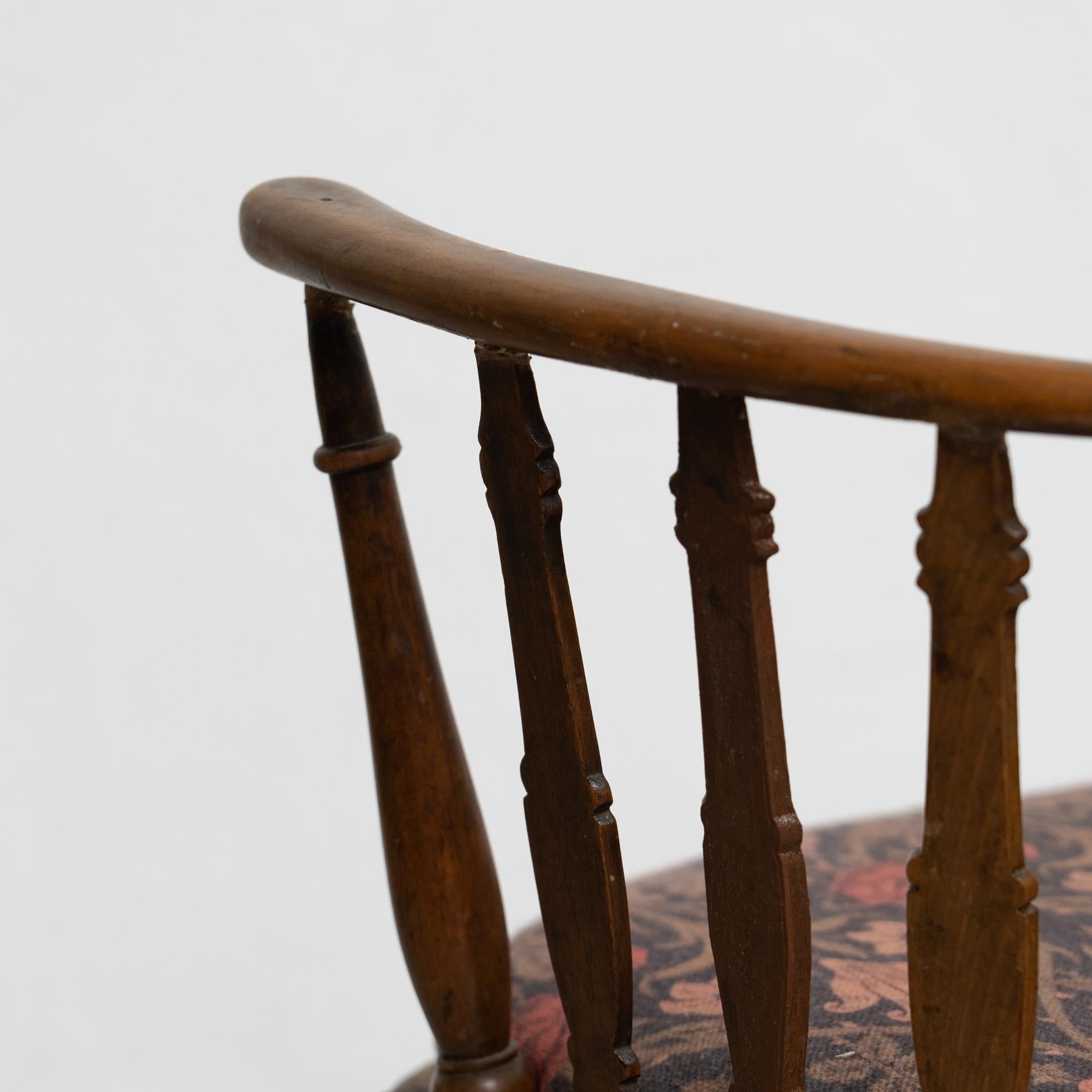 Vintage English Wood Armchair, Circa 1950 For Sale 8