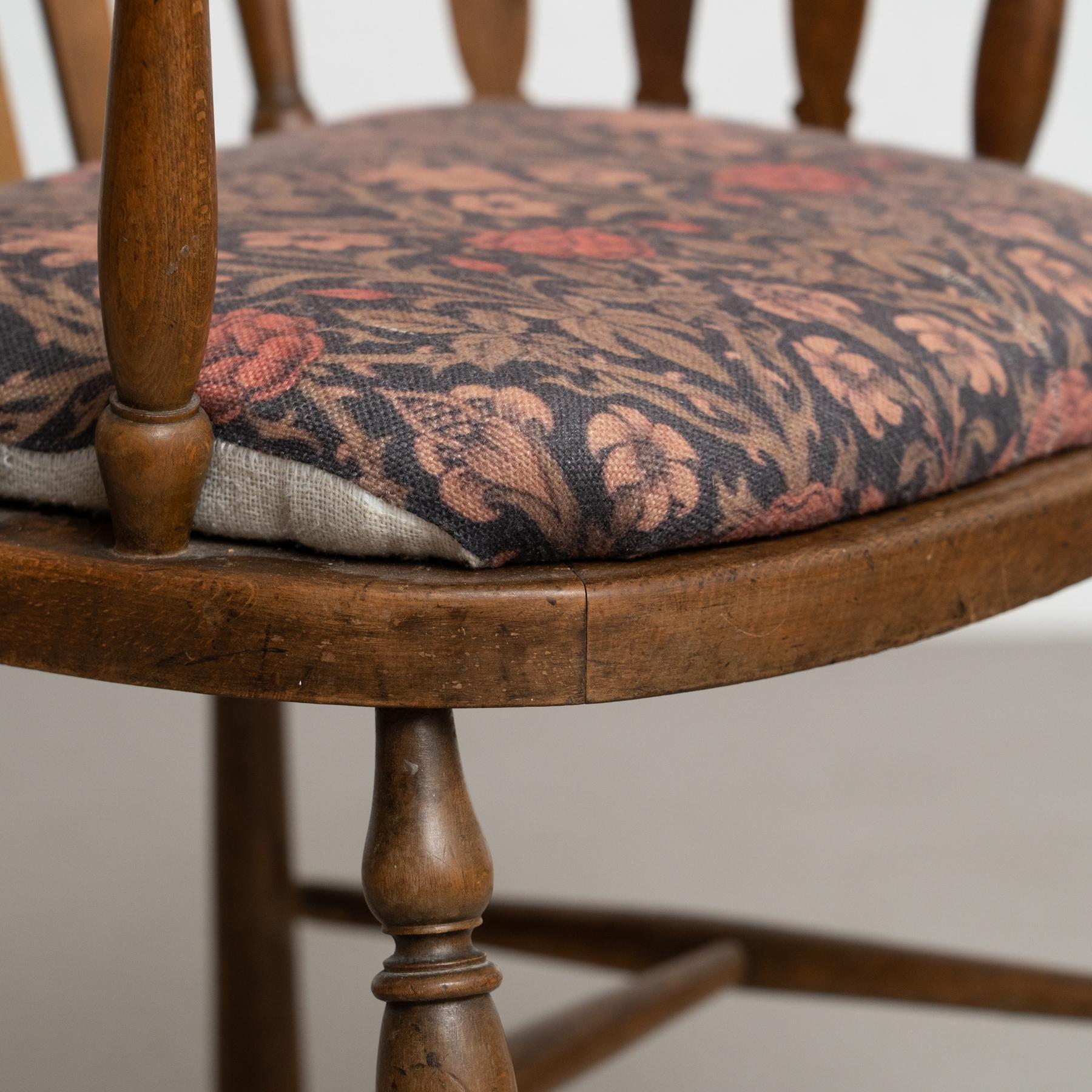 Vintage English Wood Armchair, Circa 1950 For Sale 4