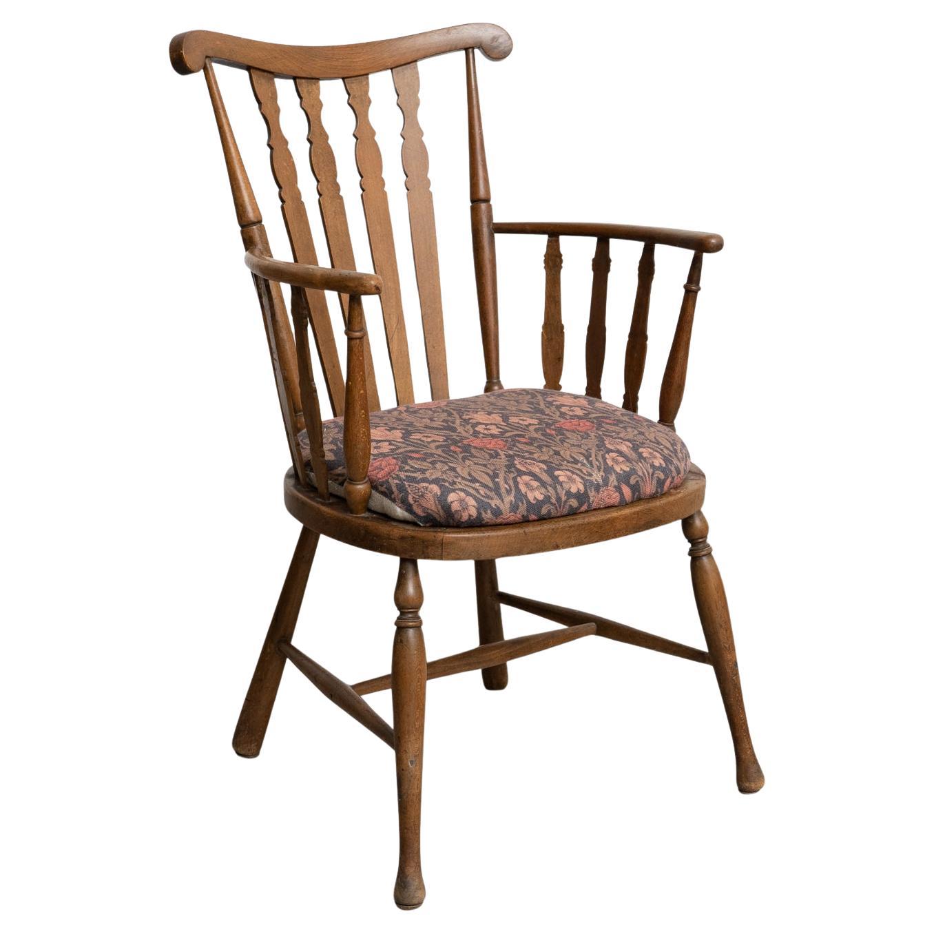 Poltrona inglese vintage in legno, CIRCA 1950