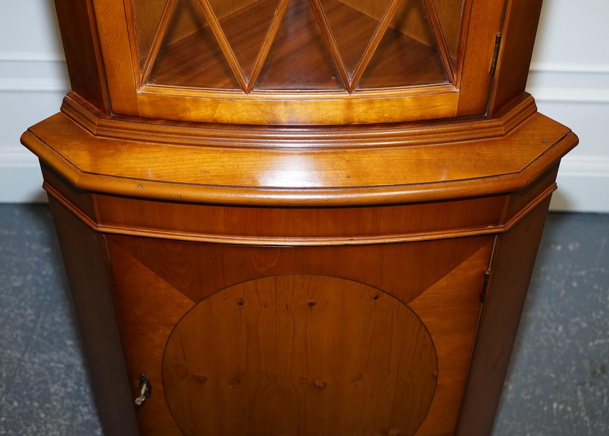 Vintage English Yew Wood Corner Cabinet Cupboard For Sale 5