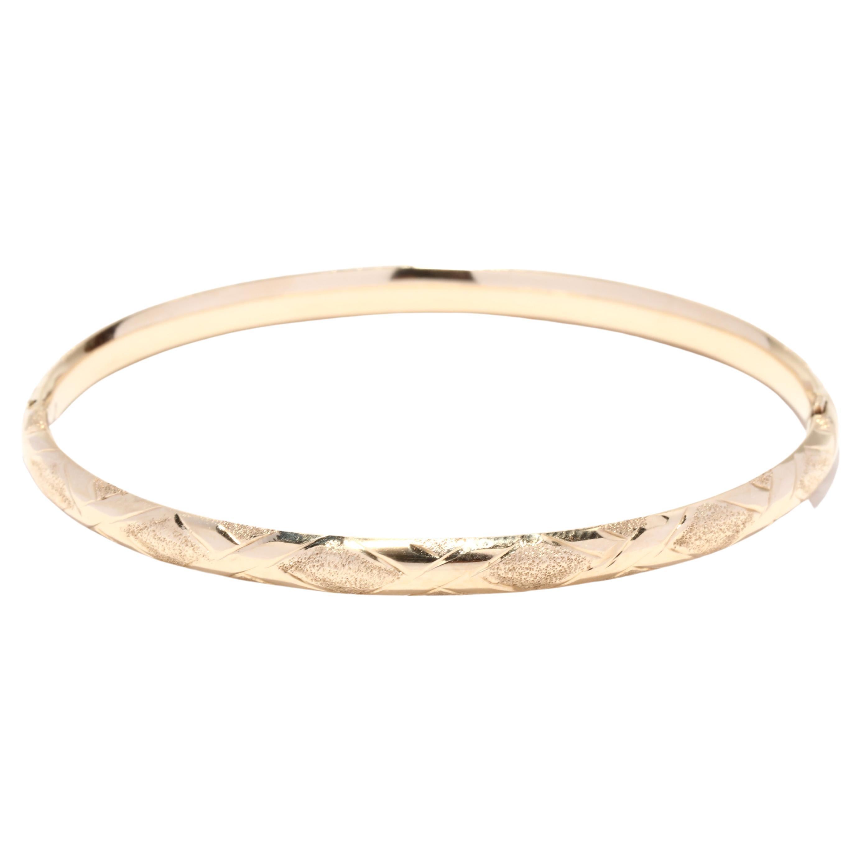 10K Gold Bangle Bracelet, Slip On Stackable Bangles, Bracelet for Women,  Birthday Gift for Women, Christmas Gift