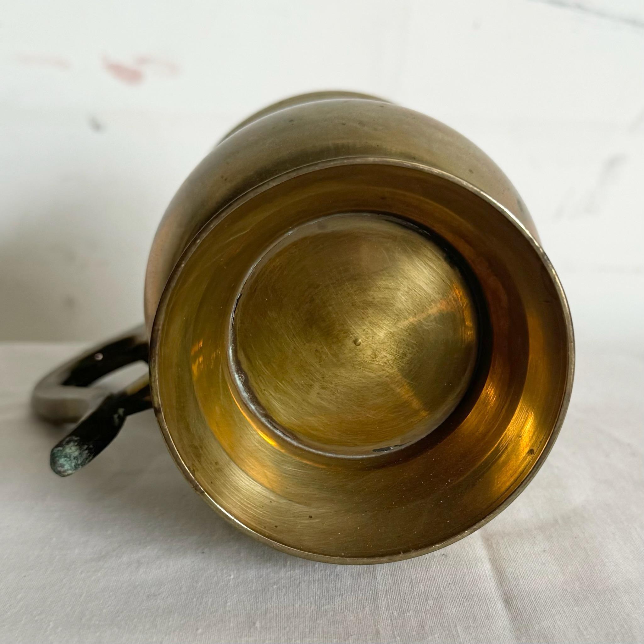 Vintage Engraved Brass Cup/Mug For Sale 2