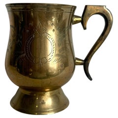 Vintage Engraved Brass Cup/Mug