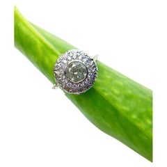 Anillo de diamantes grabado vintage platino 1,20ct