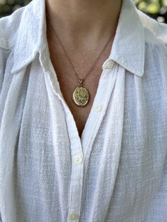 Vintage Engraved Locket & Chain 14K Yellow Gold