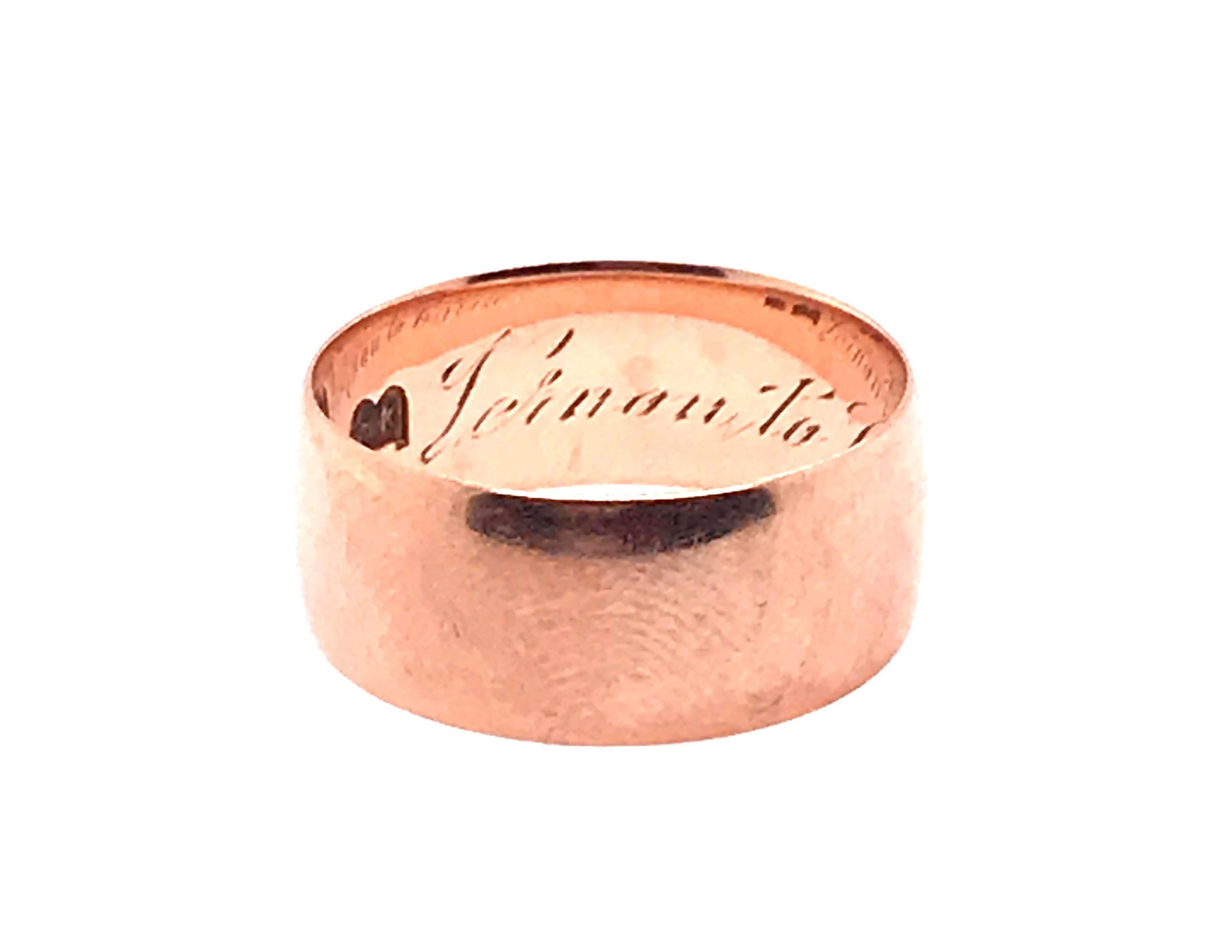 Georgianischer Hochzeitsring mit 8,3 mm breitem Original 1800''s Antike 8K für Damen oder Herren