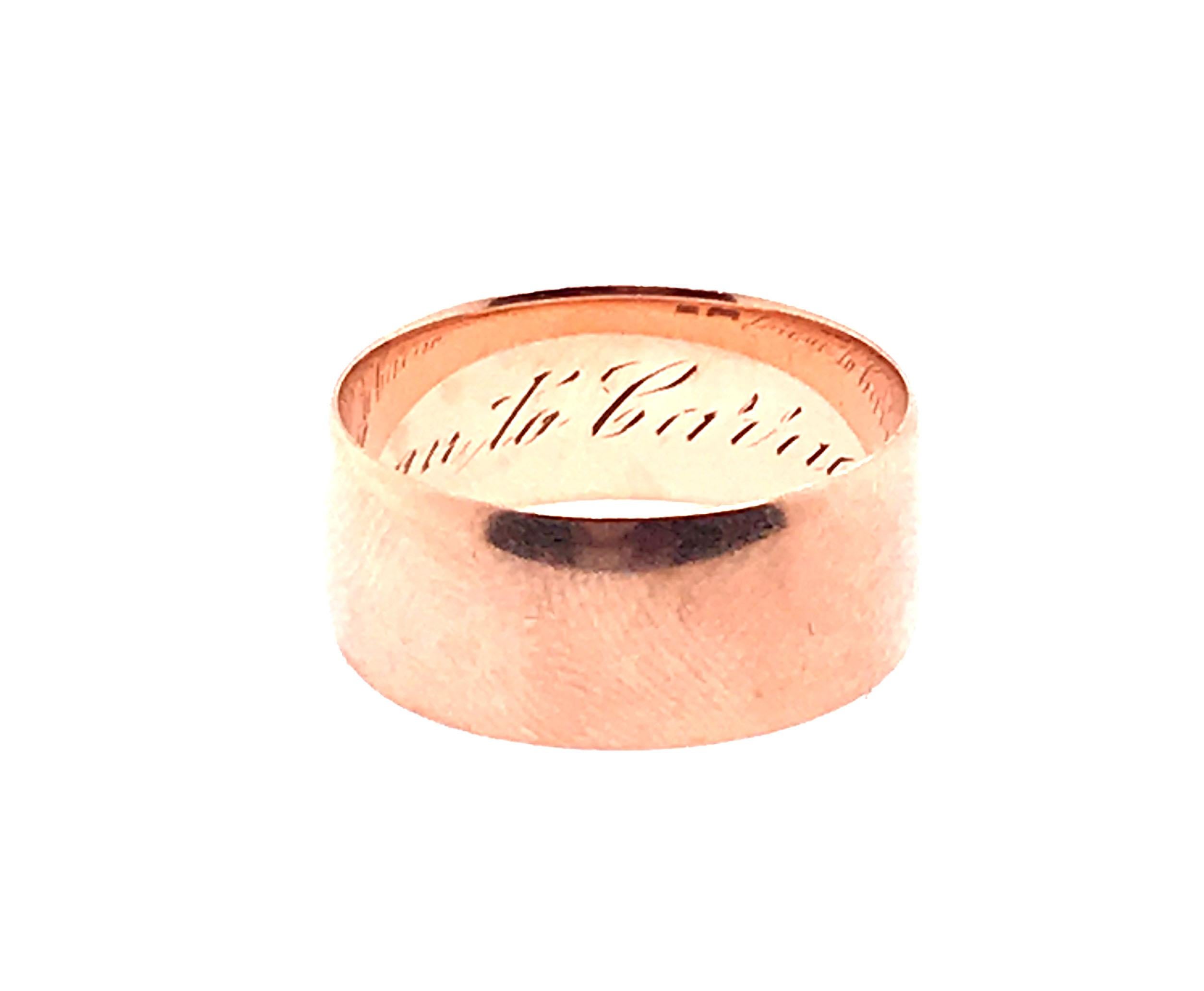 Georgianischer Hochzeitsring mit 8,3 mm breitem Original 1800''s Antike 8K 1