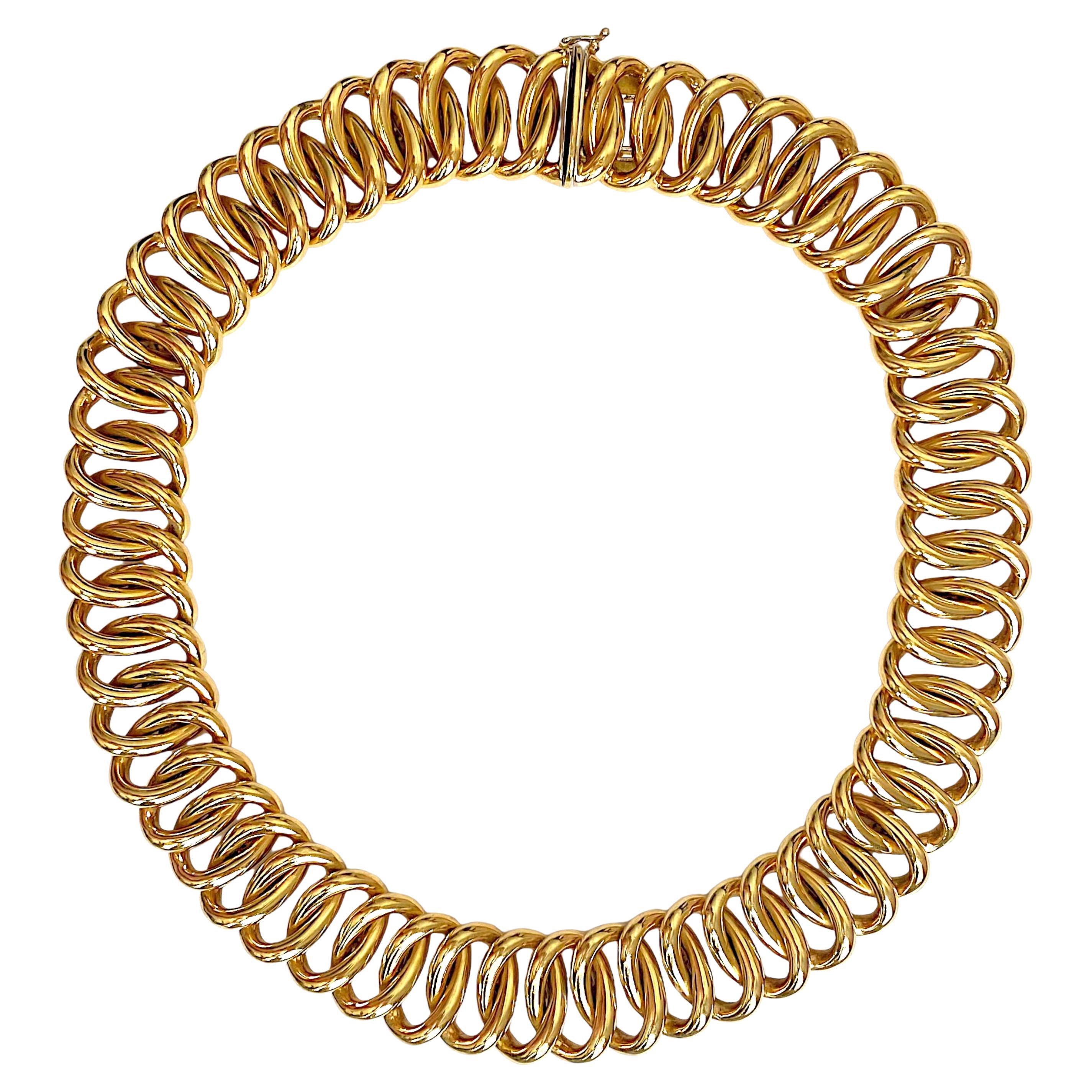 Vintage ENRICA CISLAGHI 19K Gold Collar Necklace