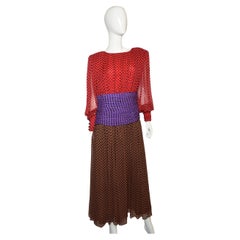 Vintage Enrico Gelini Silk Polka Dot Dress, 1980s