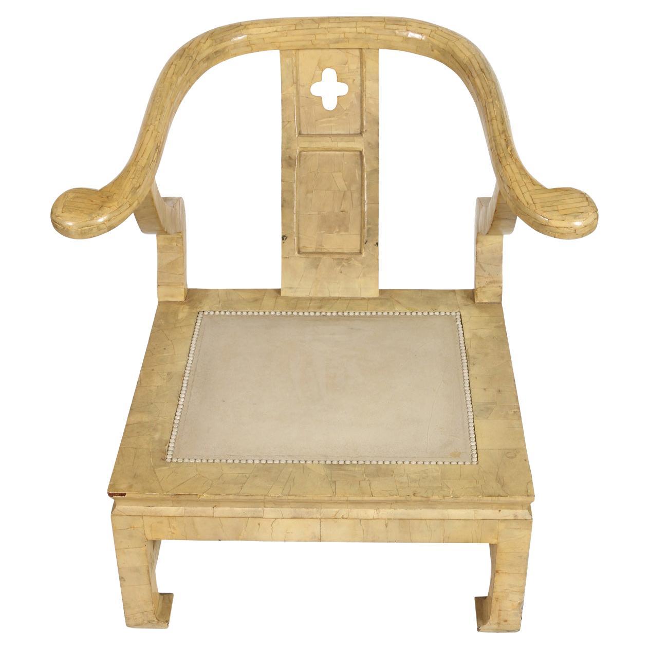 Vintage Enrique Garcel Bone Horseshoe Chair