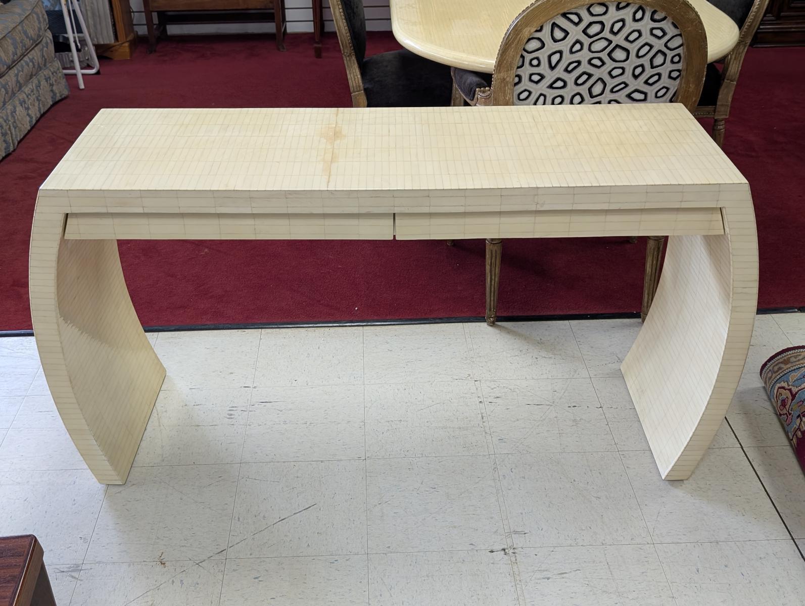 Vintage Enrique Garcel Tessellated Bone Console Table, 60