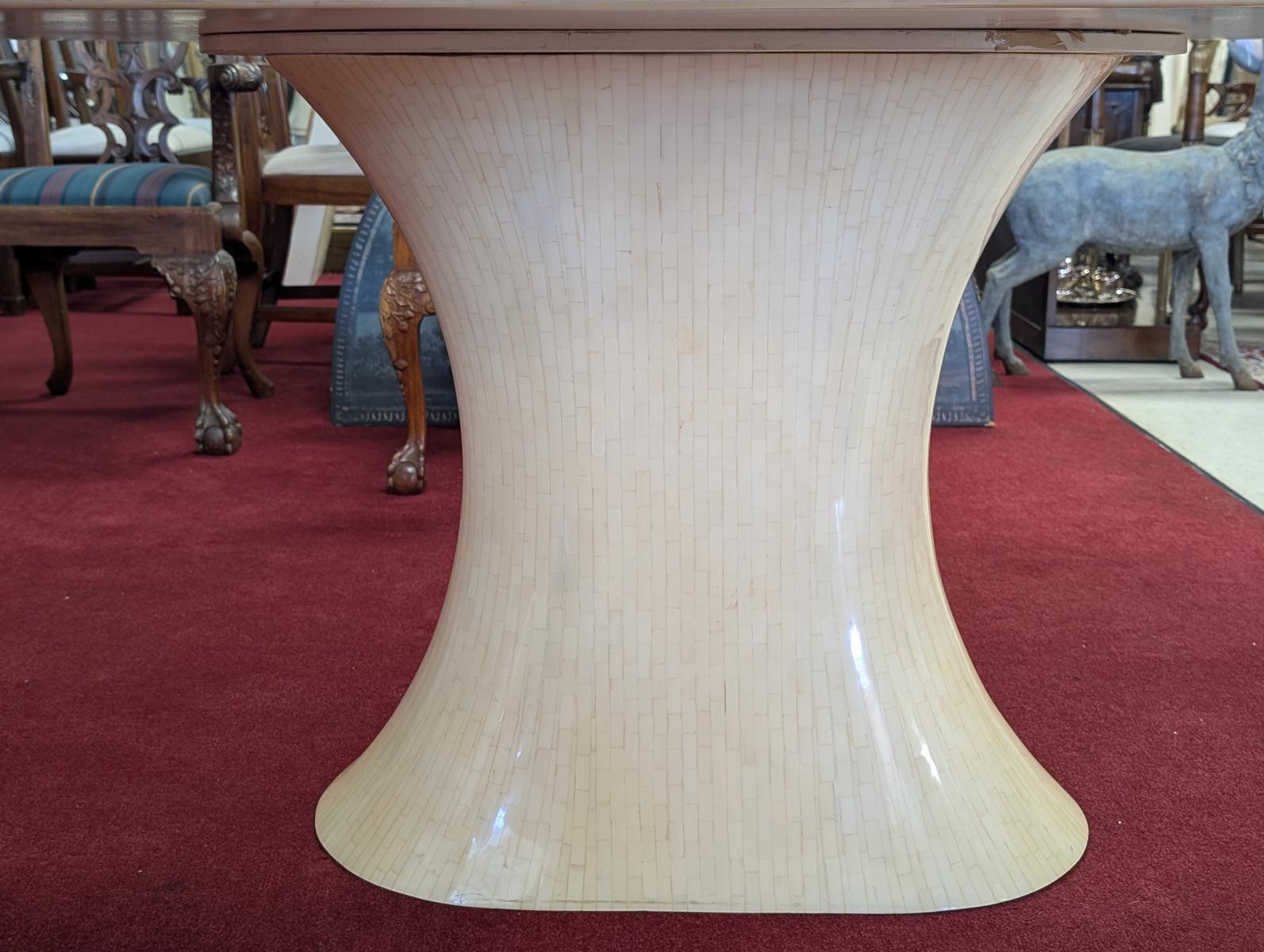 Table de salle à manger ovale en os tessellé, Vintage Enrique Garcel, 6FT en vente 6