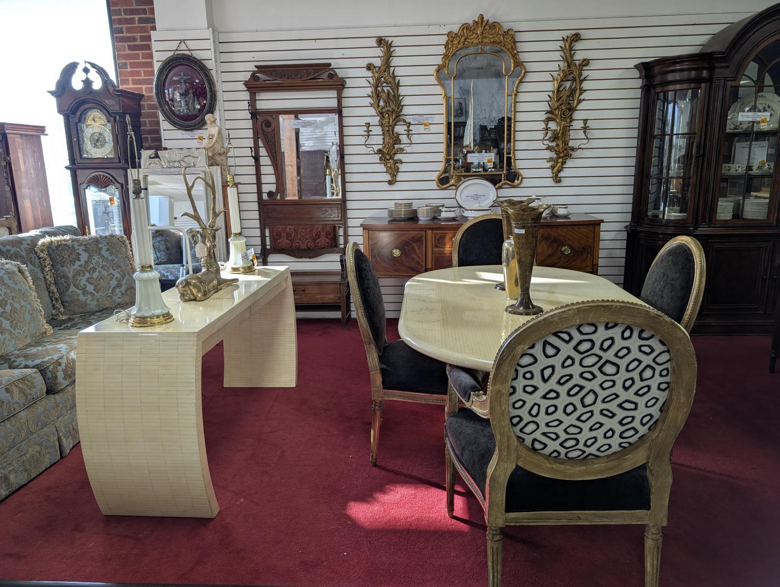 Table de salle à manger ovale en os tessellé, Vintage Enrique Garcel, 6FT en vente 7