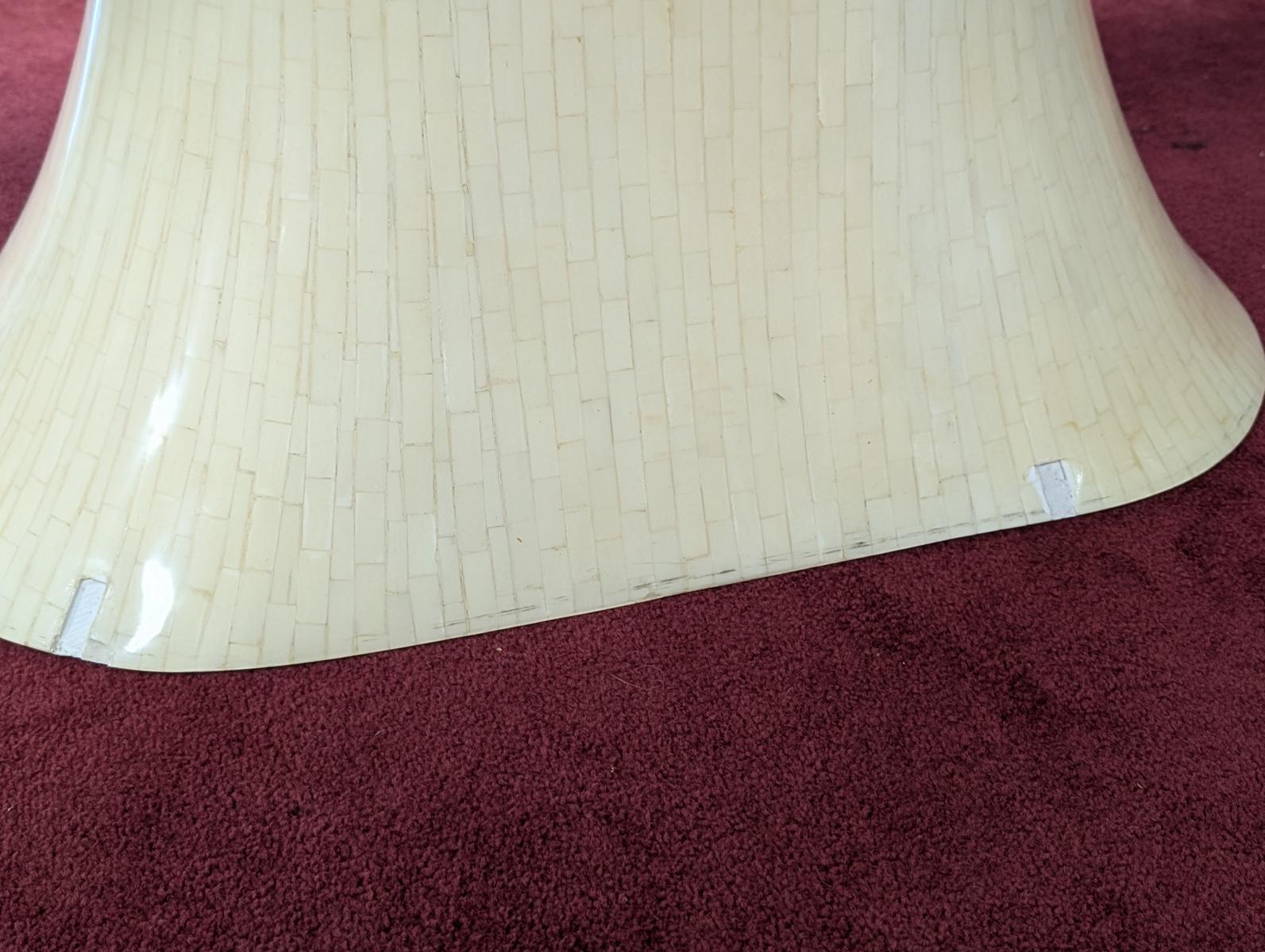 Table de salle à manger ovale en os tessellé, Vintage Enrique Garcel, 6FT en vente 1