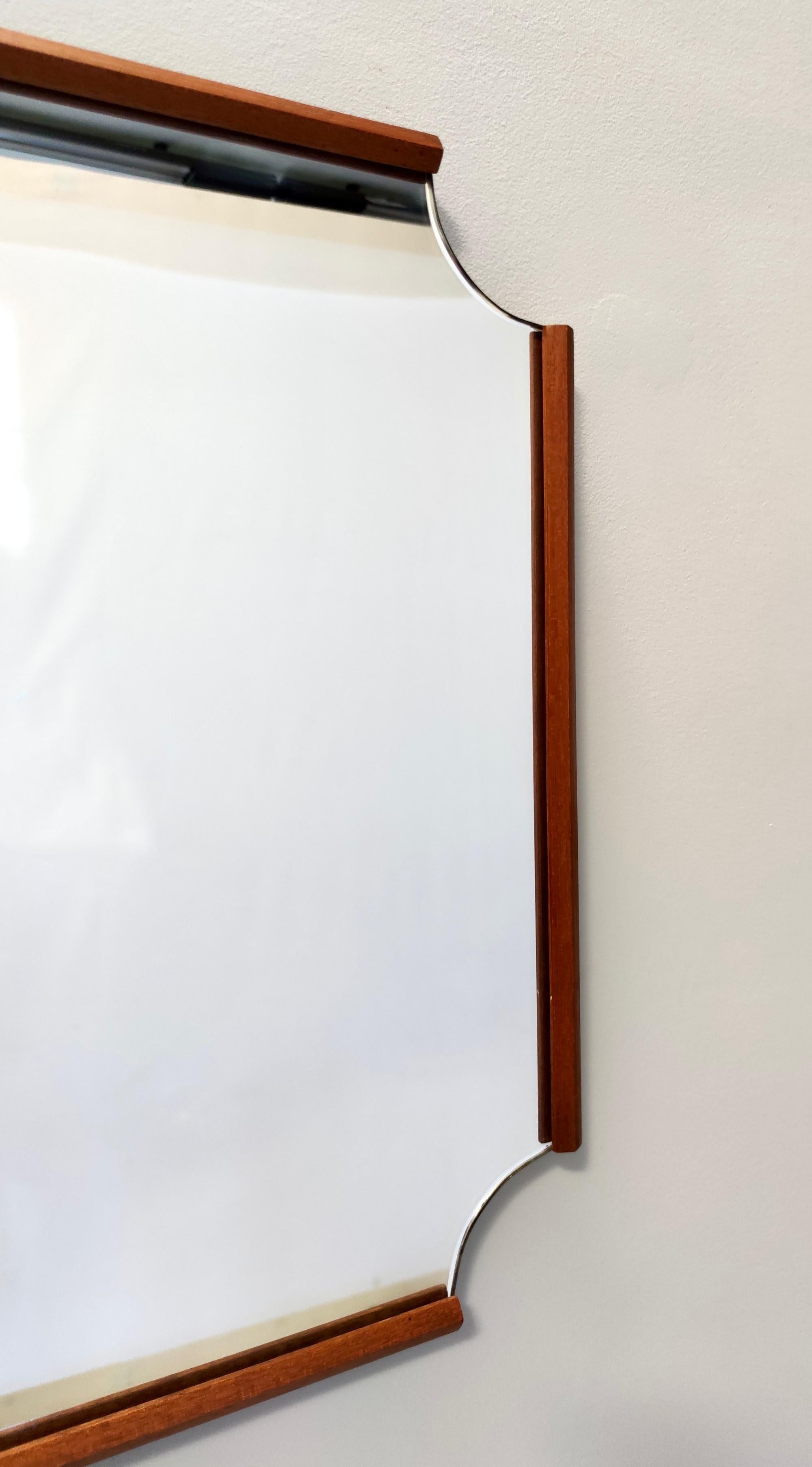 Vintage Entryway Set of Wall Mirror, Walnut Console and Bench by Brugnoli, Italy For Sale 7