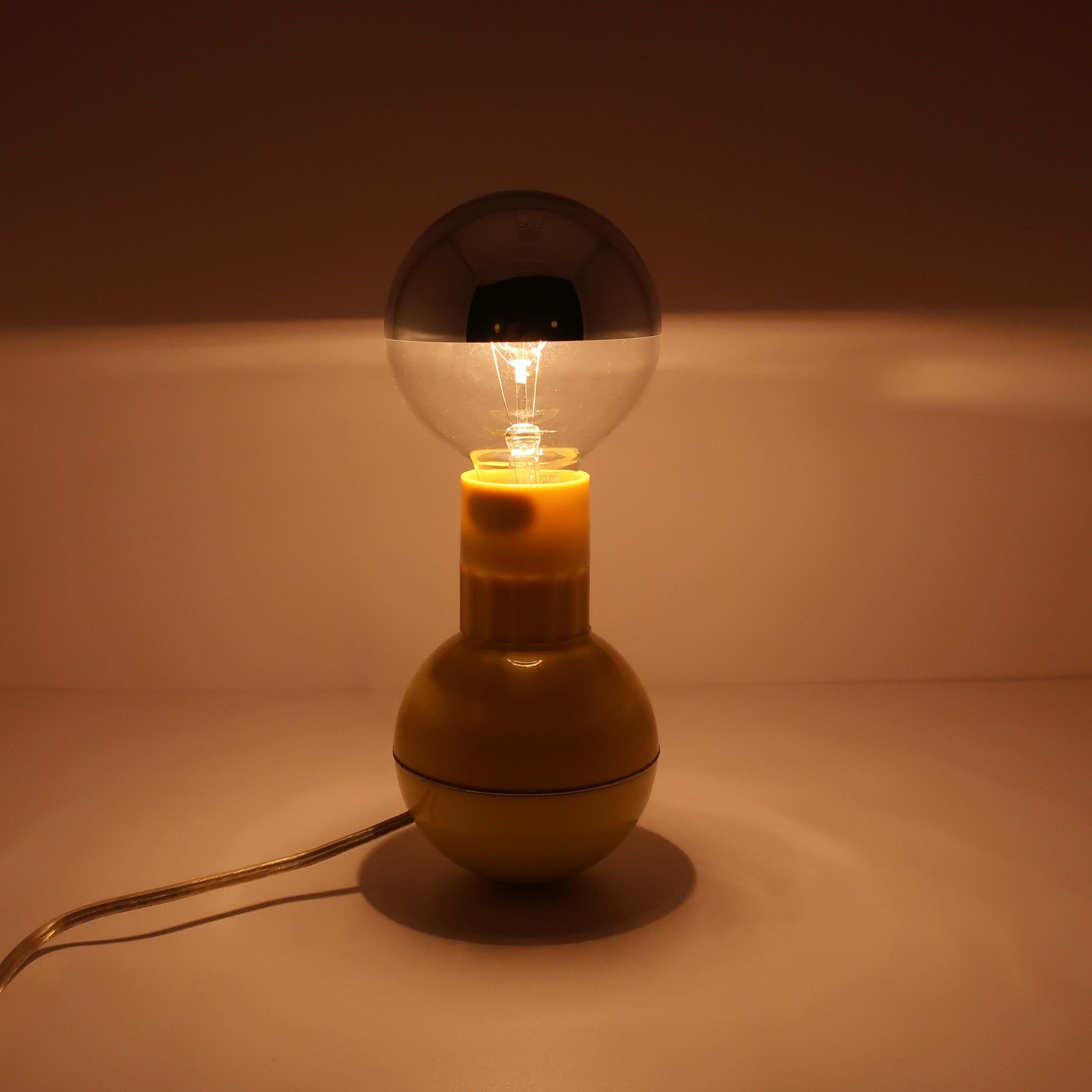 Italian Vintage Enzo Mari Yellow Dumbbell Lamp For Sale