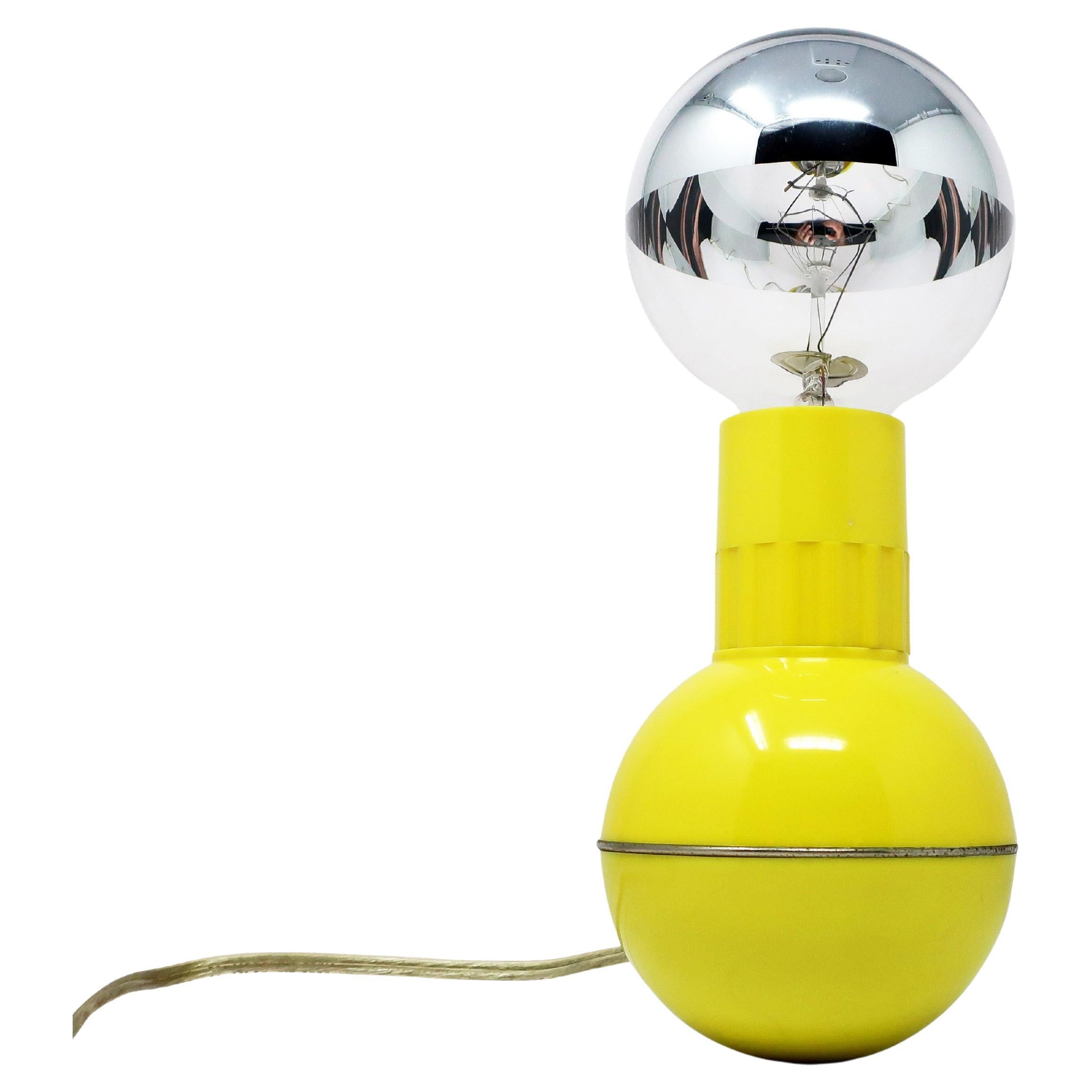 Vintage Enzo Mari Yellow Dumbbell Lamp For Sale