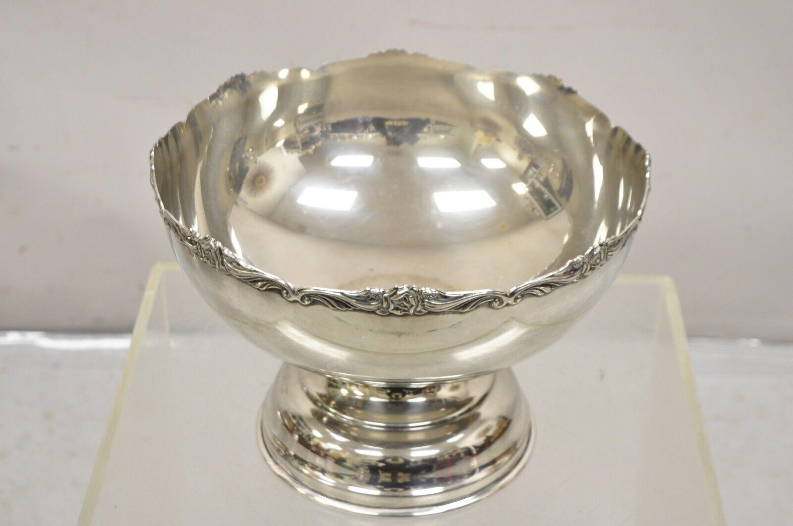 Regency Vintage EP Japan Silver Plated Floral Rose Punch Bowl