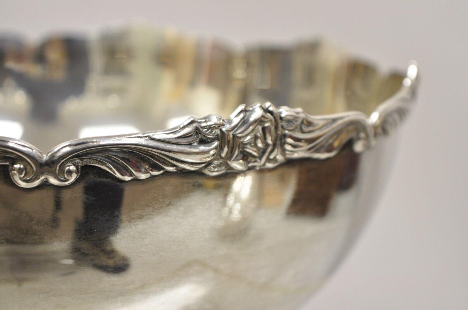 Vintage EP Japan Silver Plated Floral Rose Punch Bowl 1