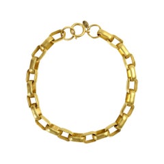 Vintage EP Matte Gold Tone Heavy Link Necklce Circa 1990s