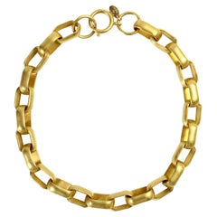 Vintage EP Matte Gold Tone Heavy Link Necklce Circa anni '90