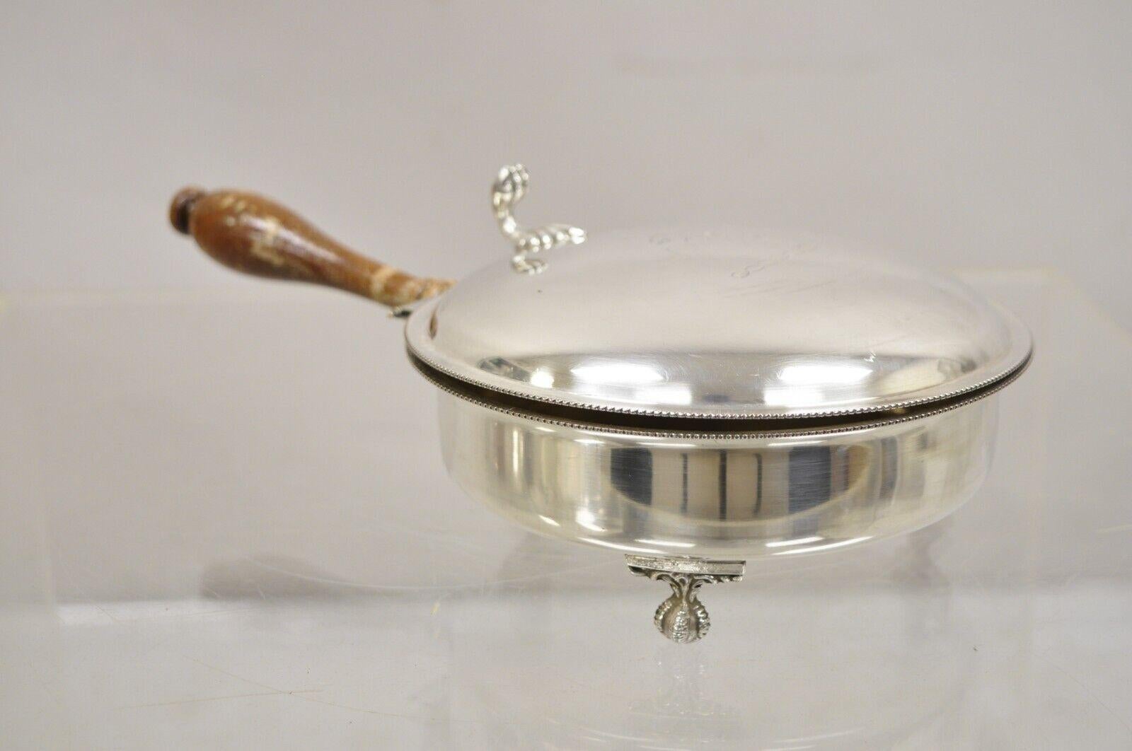 Vintage EPC Sheffield English Victorian Silver Plated Hinged Lid Silent Butler For Sale 6