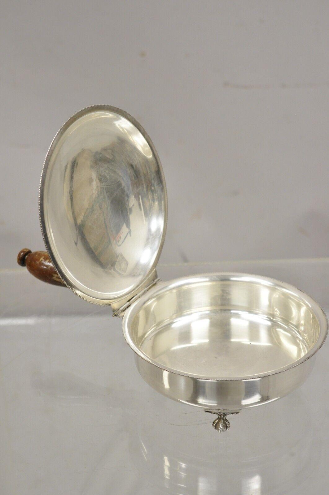Vintage EPC Sheffield English Victorian Silver Plated Hinged Lid Silent Butler For Sale 7