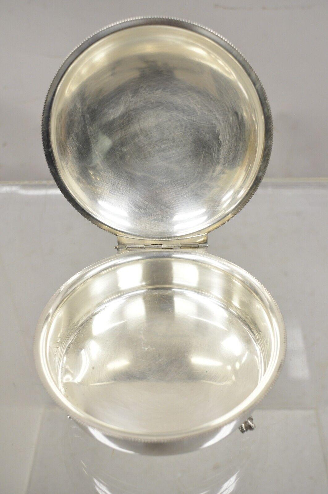 Vintage EPC Sheffield English Victorian Silver Plated Hinged Lid Silent Butler For Sale 2