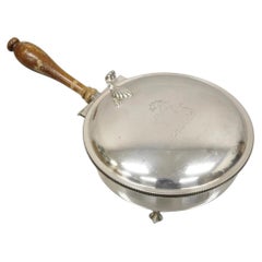 Vintage EPC Sheffield English Victorian Silver Plated Hinged Lid Silent Butler