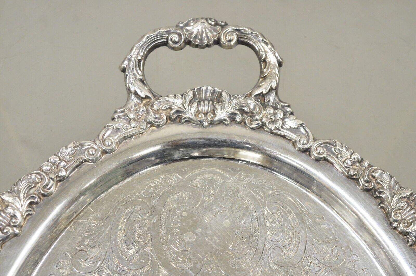 20th Century Vintage EPCA Bristol Silver by Poole 73 16 Silver Plated Oval Platter Tray For Sale