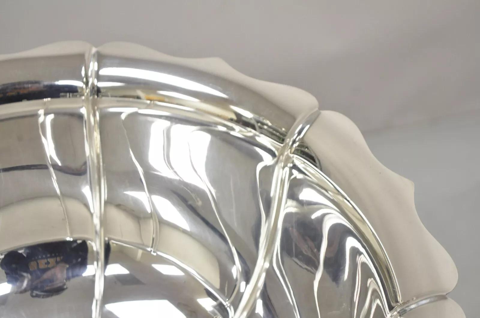 Vintage EPCA Bristol Silver Plated Scalloped Edge Victorian Style Punch Bowl 4