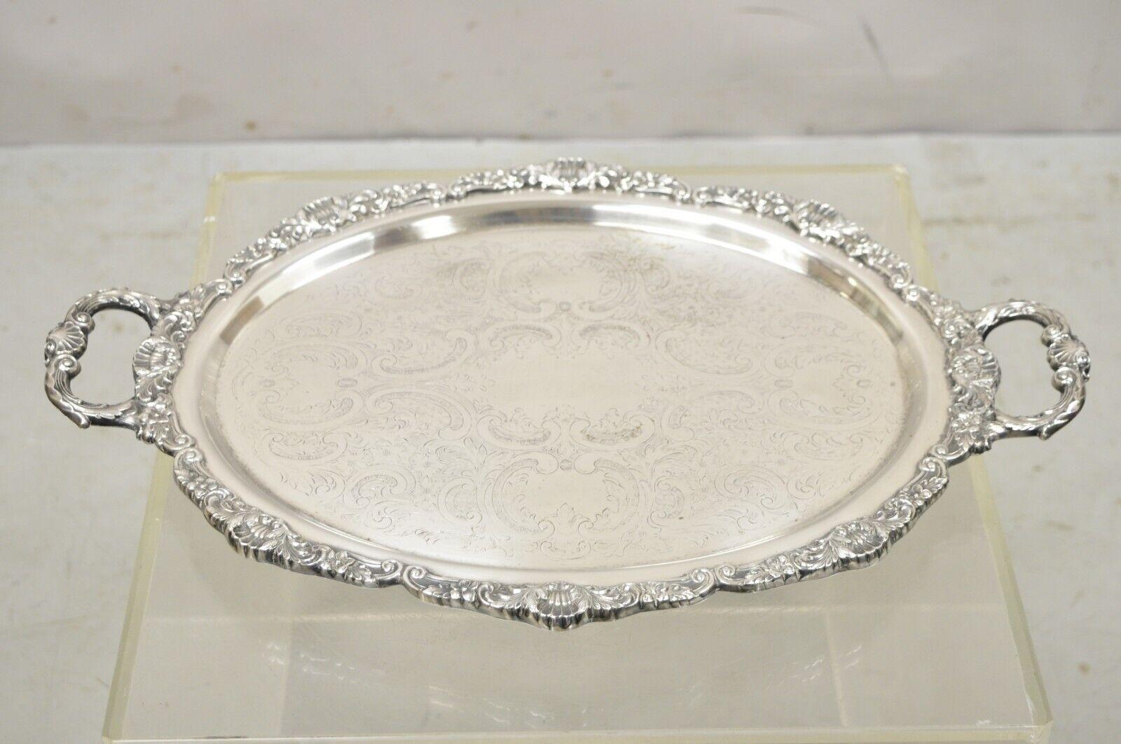 Vintage Epca Bristol Silverplate by Poole Silver Plated Oval Platter Tray 3