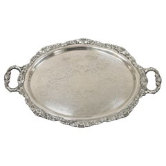 Antique Epca Bristol Silverplate by Poole Silver Plated Oval Platter Tray