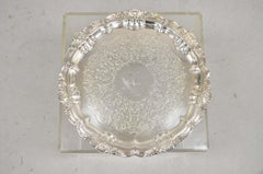 Bandeja redonda vintage EPCA Silverplate by Poole 3216 - Grabada
