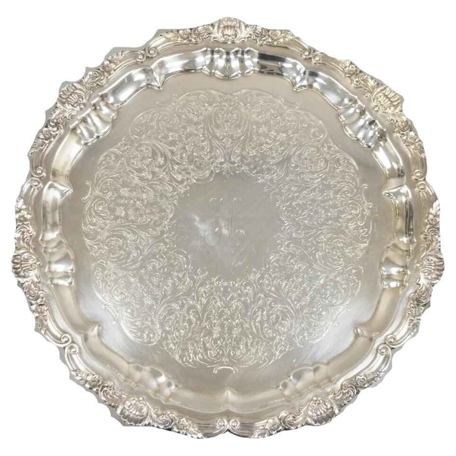 Vintage EPCA Silverplate by Poole 3216 Round Platter Tray - Engraved