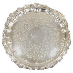 Retro EPCA Silverplate by Poole 3216 Round Platter Tray - Engraved