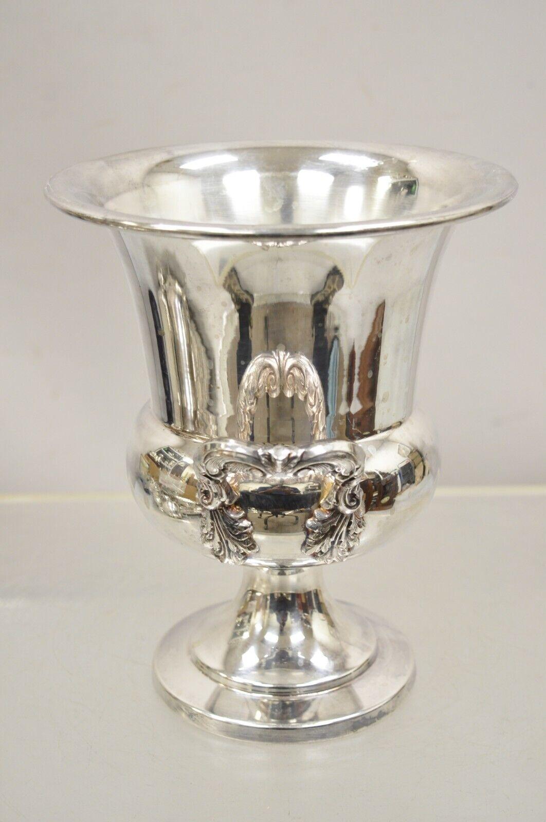 Vintage EPCA Silverplate by Poole 423 Trophy Cup Champagne Chiller Ice Bucket. Circa Mid 20th Century. Measurements: 9.5