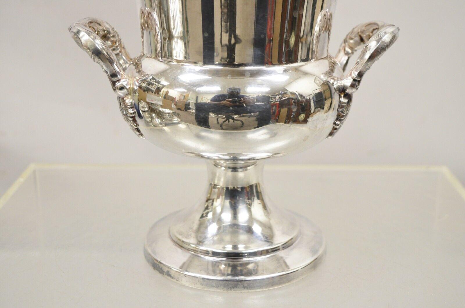 Vintage EPCA Silverplate by Poole 423 Trophy Cup Champagne Chiller Ice Bucket In Good Condition For Sale In Philadelphia, PA