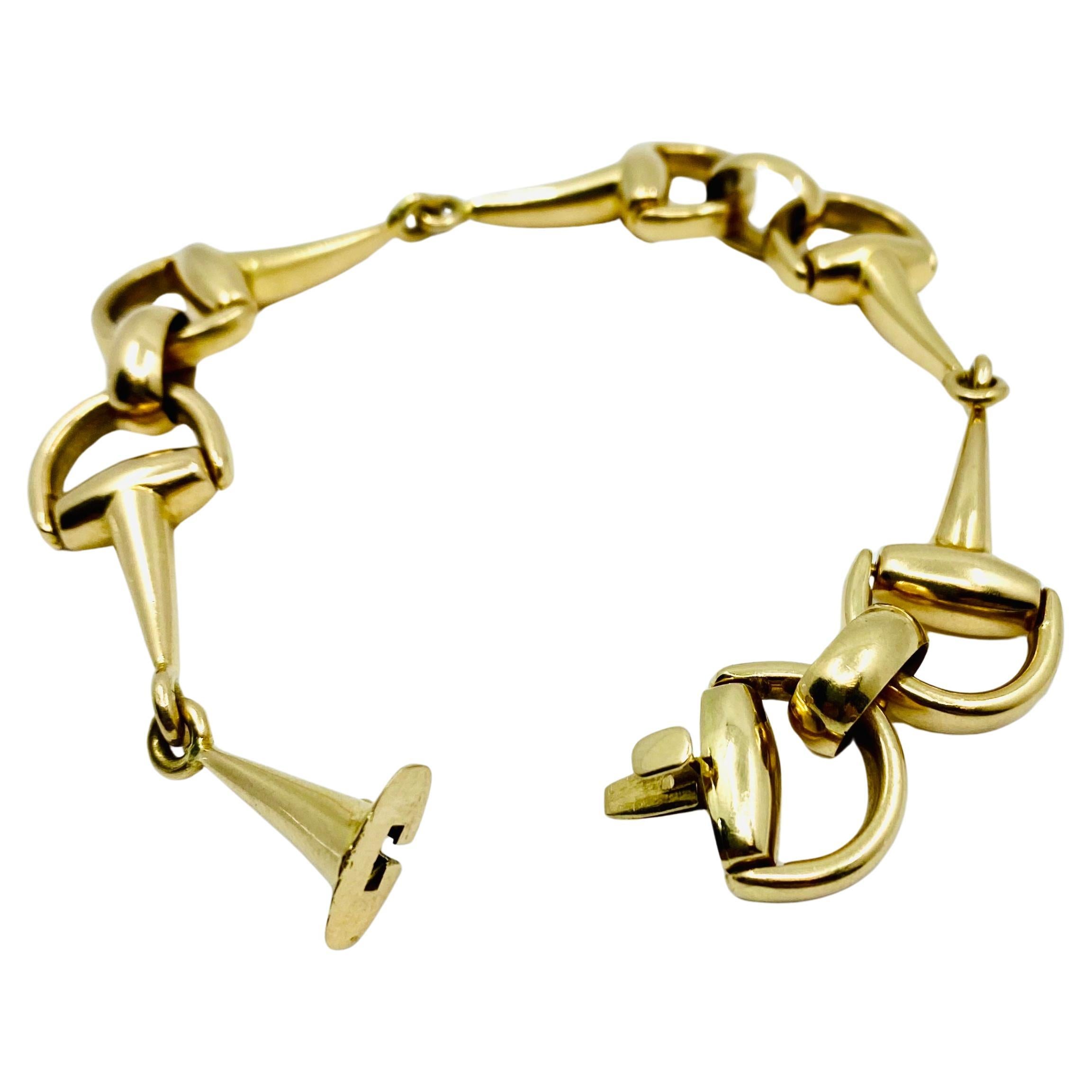 Bracelet équestre vintage en or 18 carats en vente 1