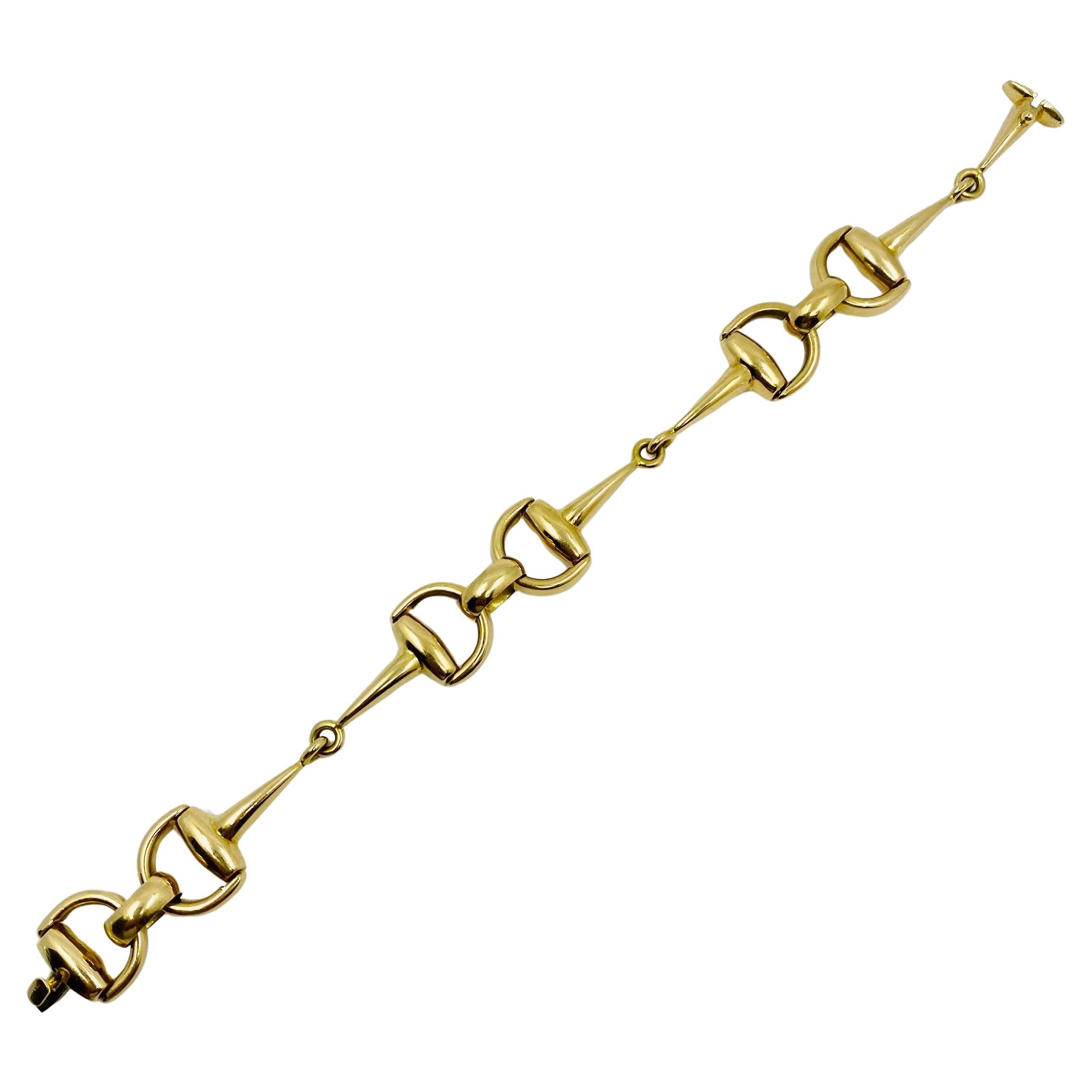 Bracelet équestre vintage en or 18 carats en vente 2