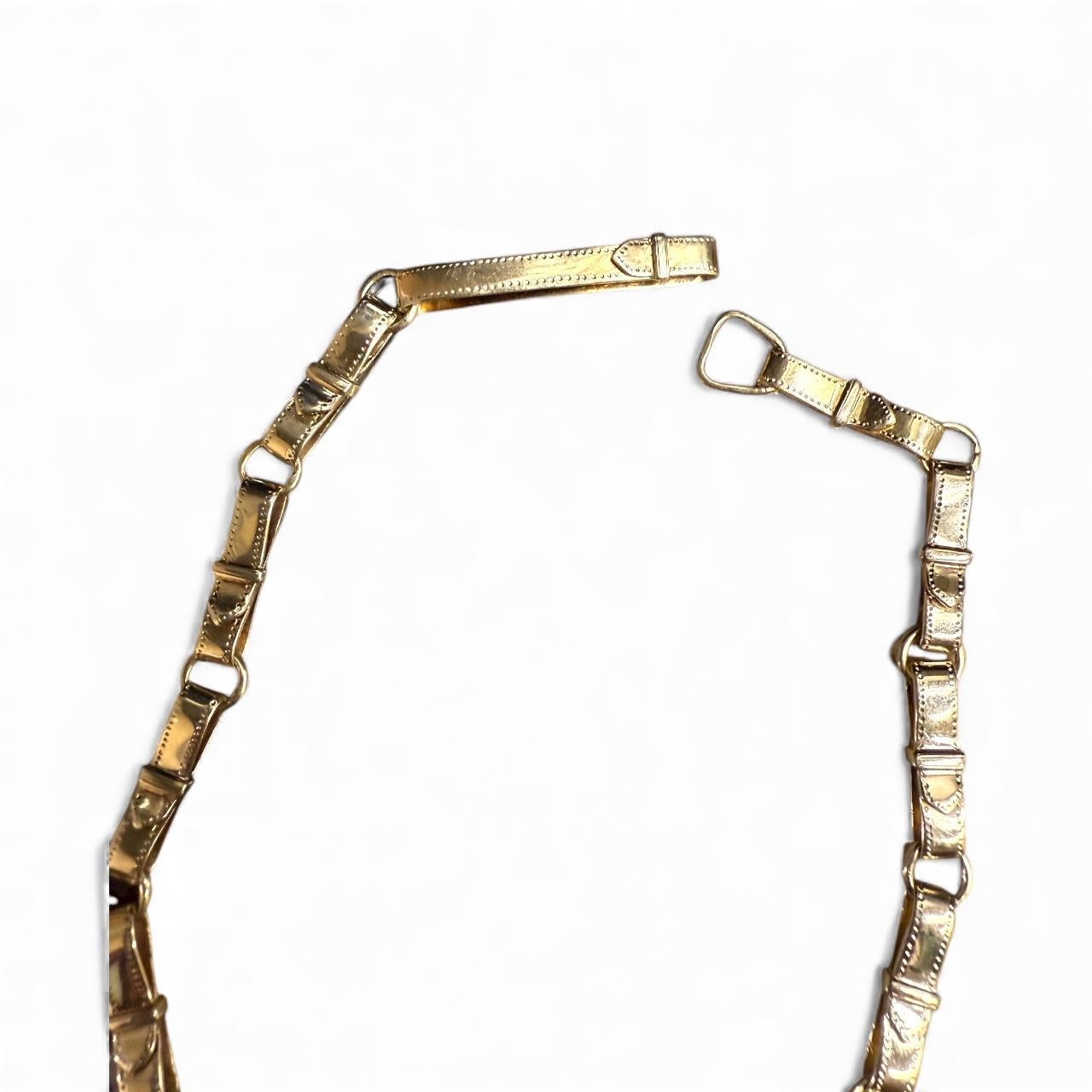 Collana equestre d'epoca in cristallo Essex in oro giallo 14 carati in vendita 5