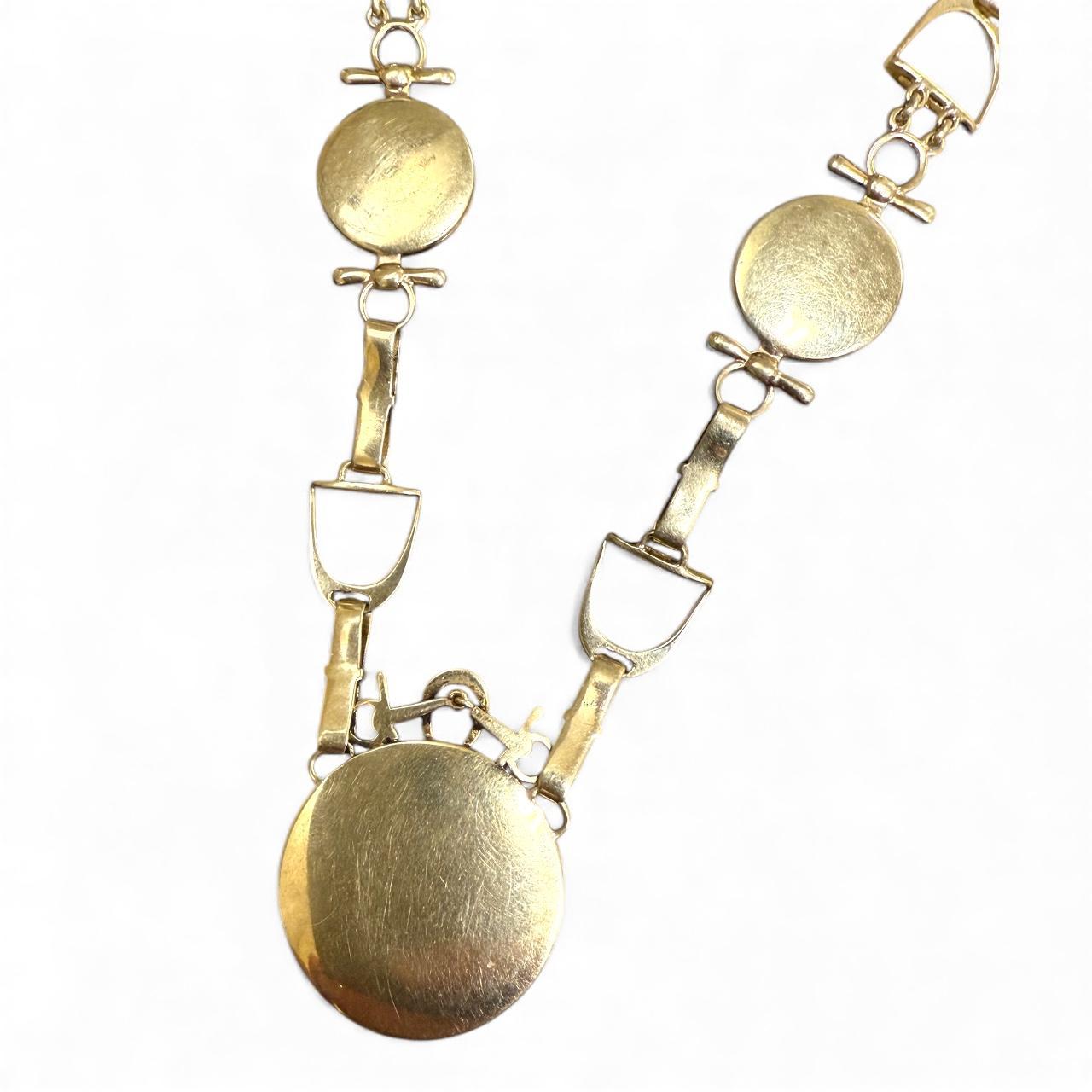 Collana equestre d'epoca in cristallo Essex in oro giallo 14 carati in vendita 6