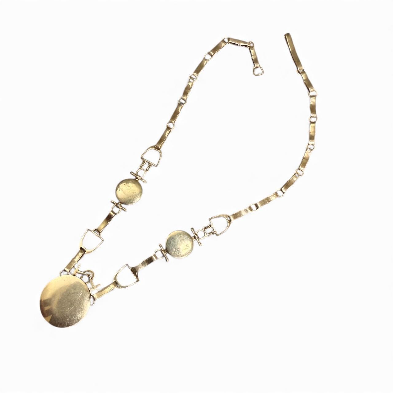 Collana equestre d'epoca in cristallo Essex in oro giallo 14 carati in vendita 7